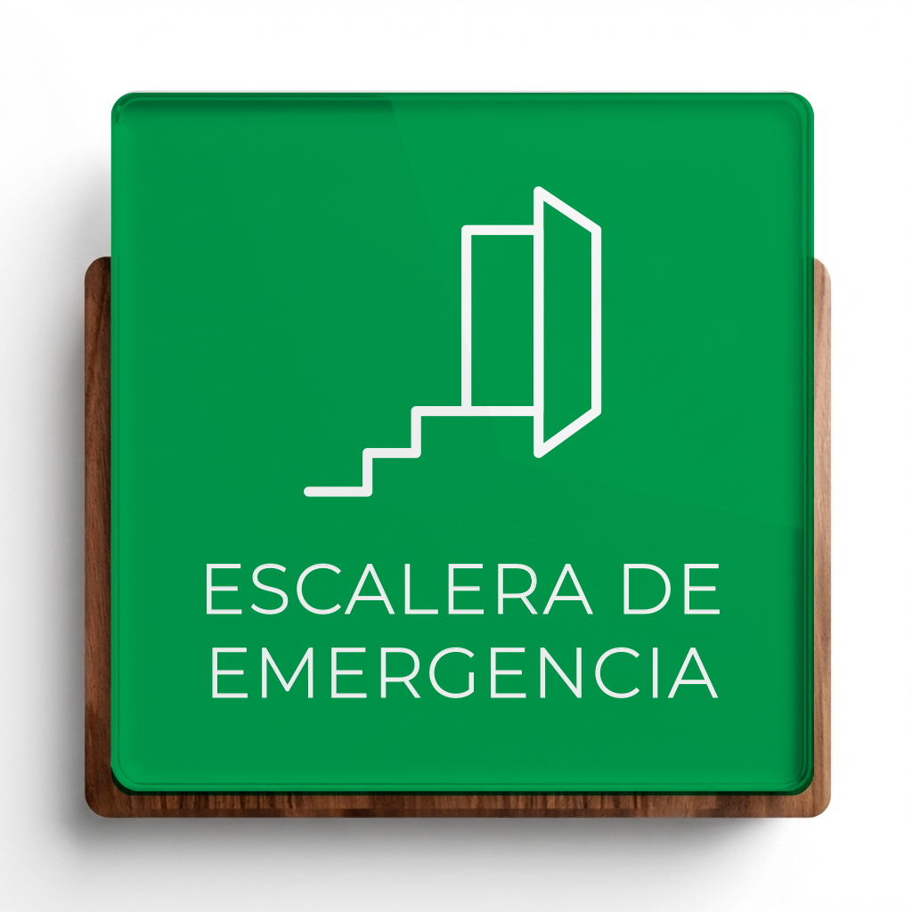 Señalética Escaleras Emergencia Woodlux