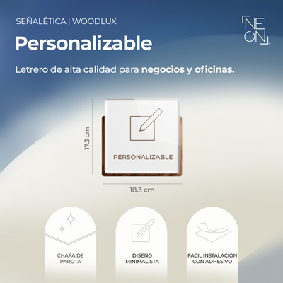 Señalética Personalizado Woodlux Mediano