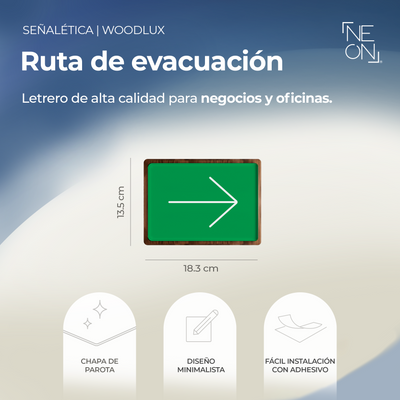 Señalética Ruta Evacuación Woodlux