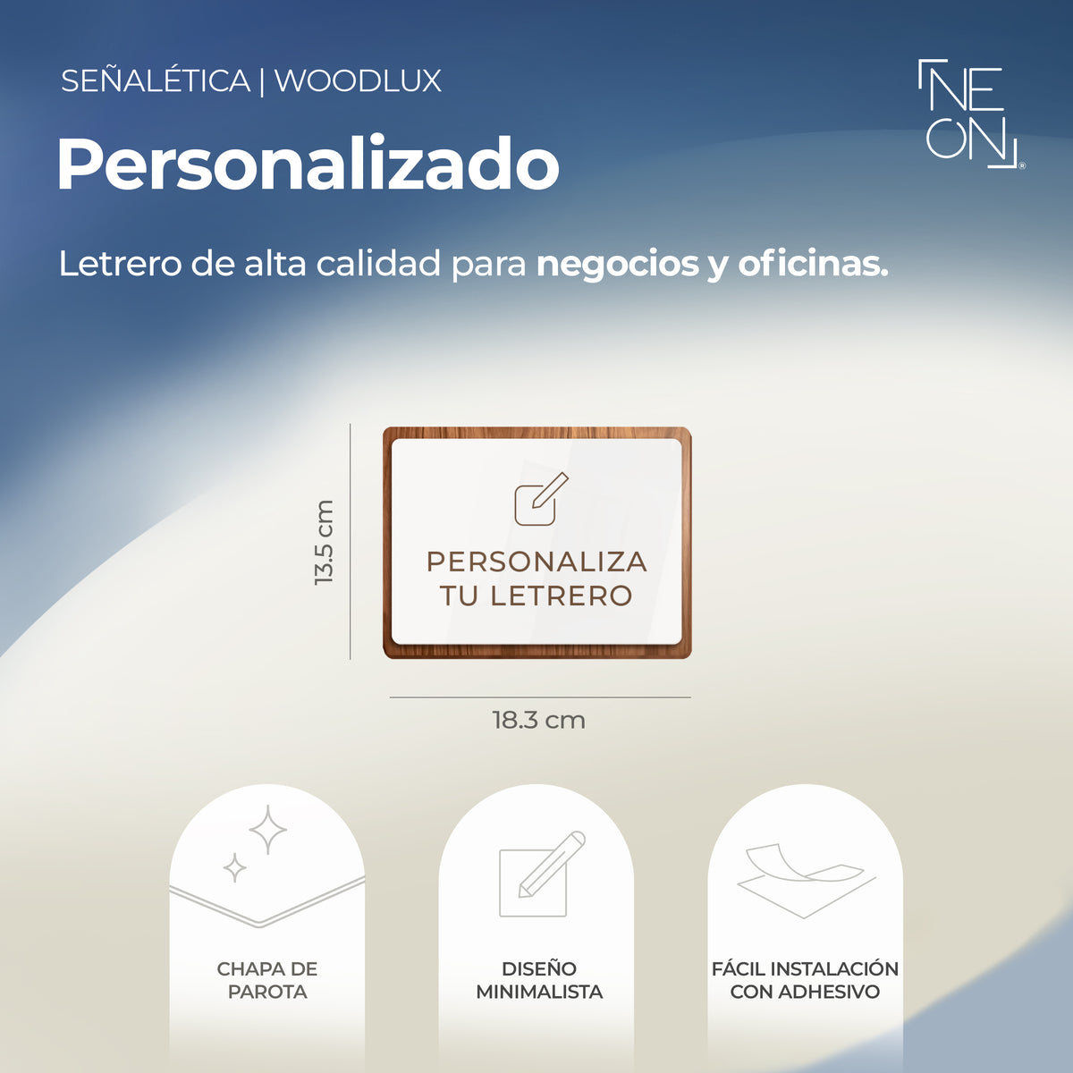 Señalética Personalizado Woodlux Chico
