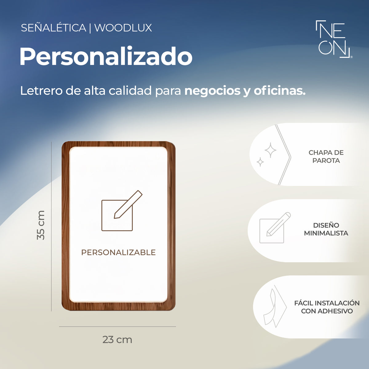 Señalética Personalizado Woodlux Grande