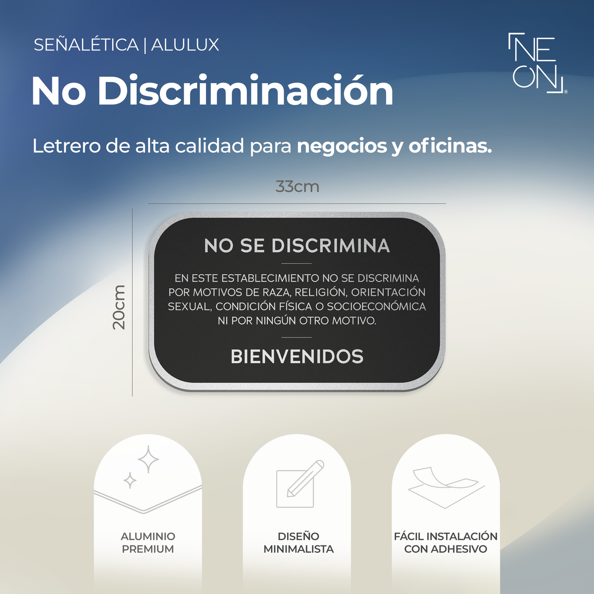 Señalética No Discriminación Alulux