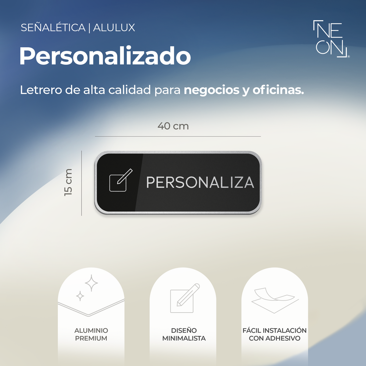 Señalética personalizable Alulux alargado
