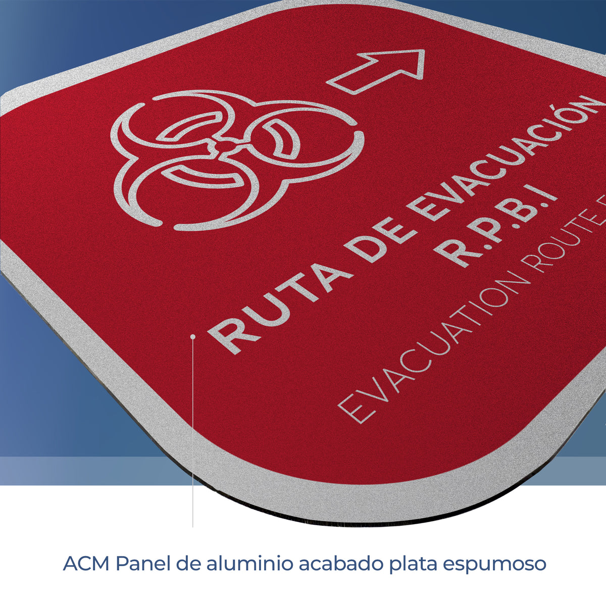 Señalética RPBI ruta evacuación Alulux