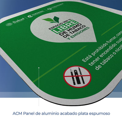 Señalética Cofepris libre de humo Alulux