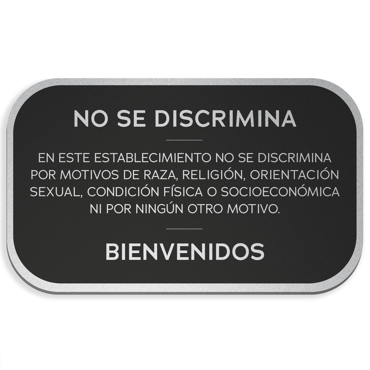 Señalética No Discriminación Alulux