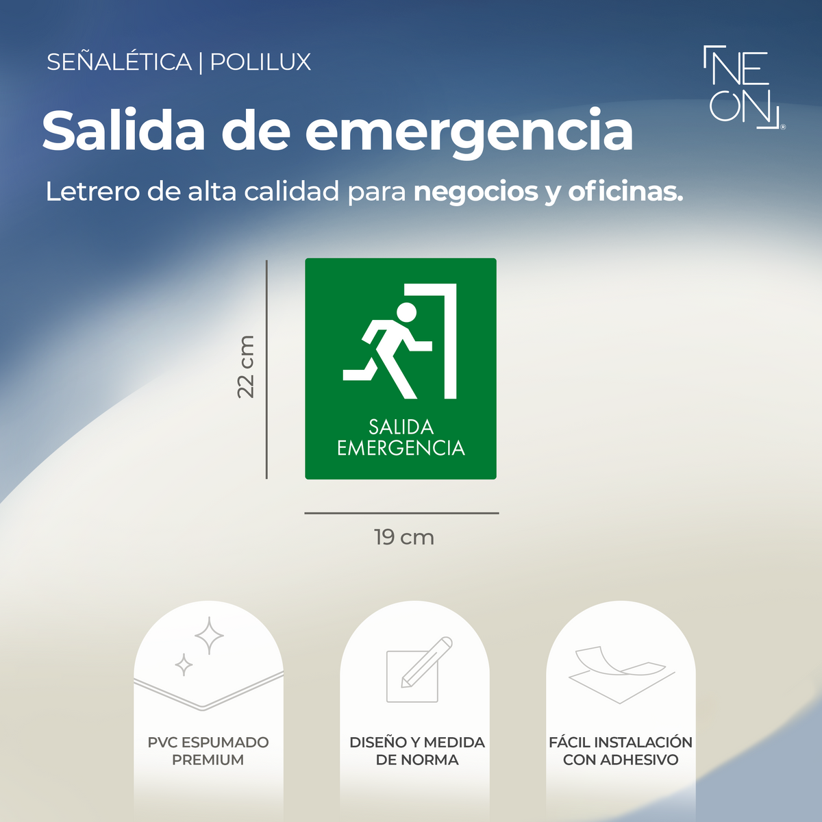 Señalética Salida de Emergencia Polilux