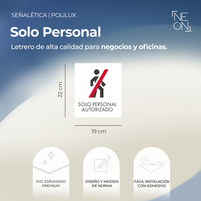 Señalética Solo Personal Polilux