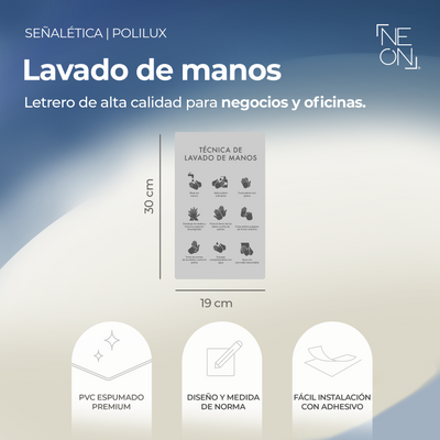 Señalética Lavado de manos Polilux