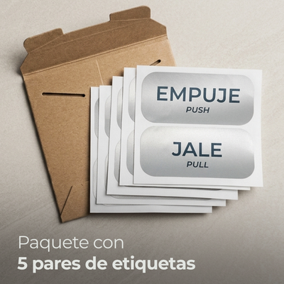 5 Etiquetas para puerta Jale/Empuje